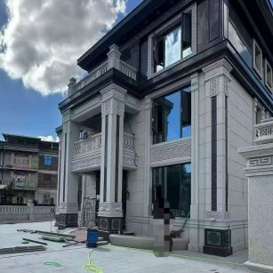 湛江 别墅干挂，芝麻白与芝麻黑完美配合