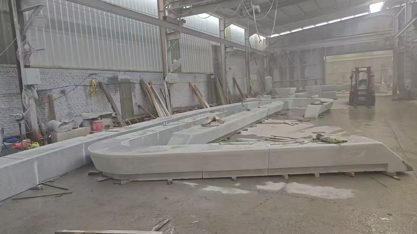 湛江 花岗岩整石坐凳拼装